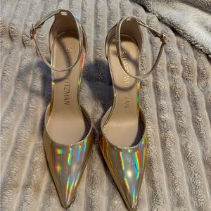 Stuart Weitzman Iridescent Gold Heels
